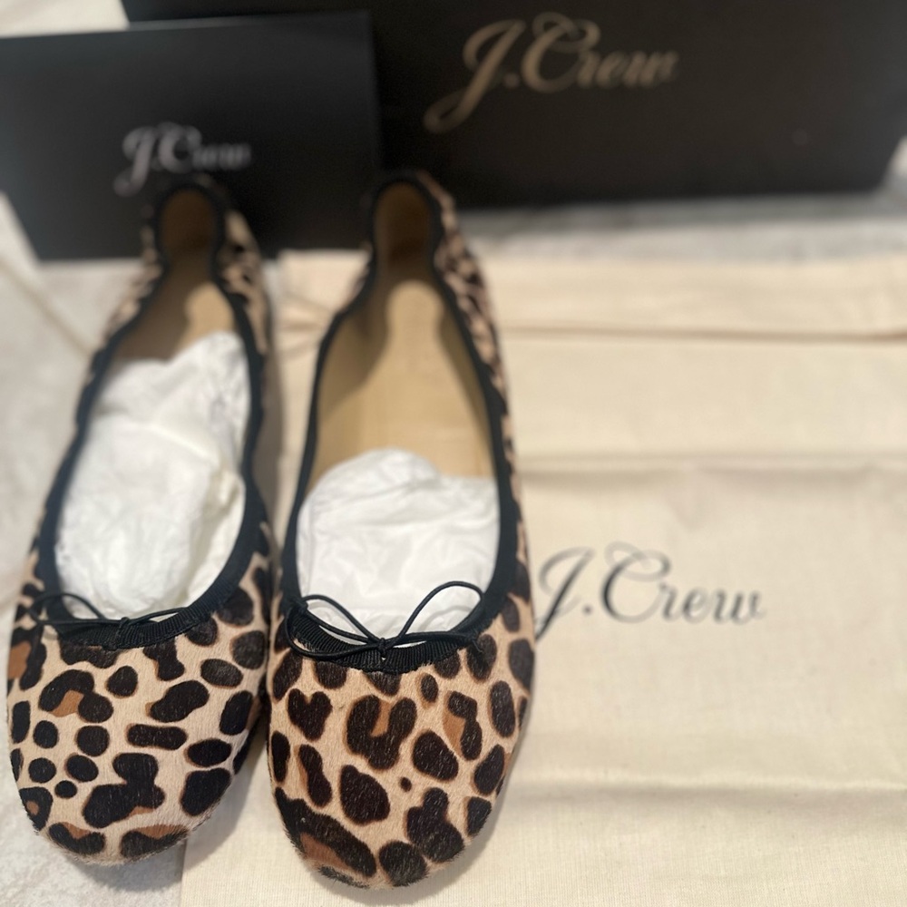 J. Crew Leopard Haircalf  Ballet Flats - Picture 2 of 6